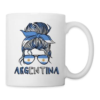 Argentinien Argentinische Mädchen Fußball Geschenk Flagge - Tasse - Weiß - Rechts