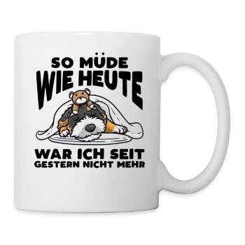 Bernedoodle Hund Mit Kuscheltier Schlaf Schlummern - Tasse - Weiß - Rechts