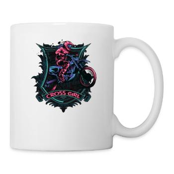 Downhill Mountain Bike Moto Cross Girls - Mug - white - Right