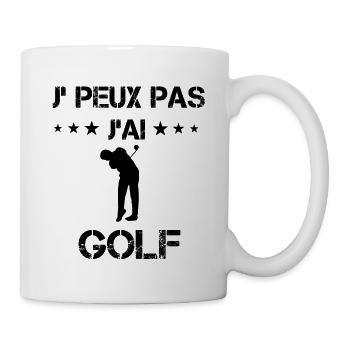 Je peux pas j'ai golf golfeur cadeau humour - Mug blanc - blanc - Droite