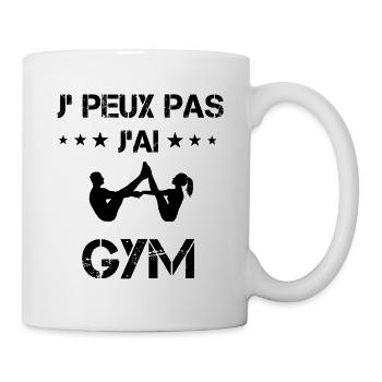 Je peux pas j'ai gym cadeau humour - Mug blanc - blanc - Droite