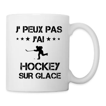 Je peux pas j'ai hockey sur glace cadeau humour - Mug blanc - blanc - Droite