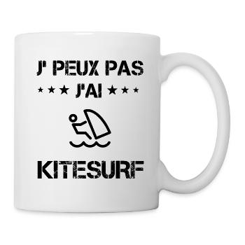 Je peux pas j'ai kitesurf cadeau humour - Mug blanc - blanc - Droite