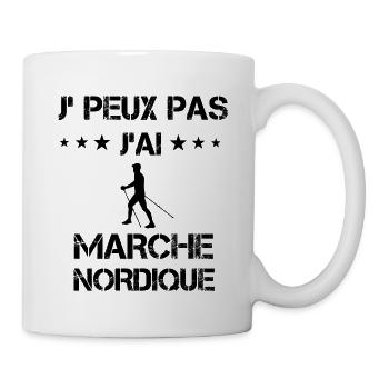 Je peux pas j'ai marche nordique cadeau humour - Mug blanc - blanc - Droite