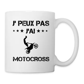 Je peux pas j'ai motocross moto cadeau humour - Mug blanc - blanc - Droite
