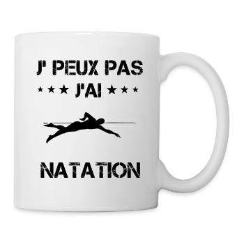 Je peux pas j'ai natation nageur cadeau humour - Mug blanc - blanc - Droite