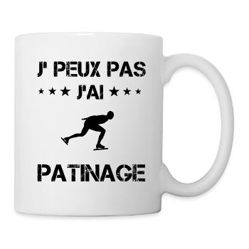 Je peux pas j'ai patinage cadeau humour - Mug blanc - blanc - Droite