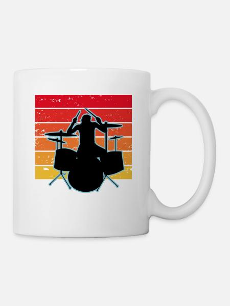 Drummer and drums - Mug - white