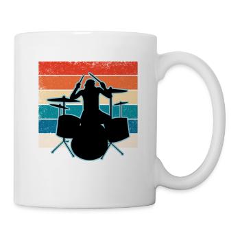Schlagzeuger und Schlagzeug - Tasse - Weiß - Rechts