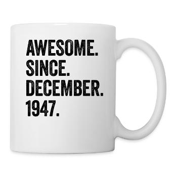 Génial depuis décembre 1947 75e anniversaire - Mug blanc - blanc - Droite