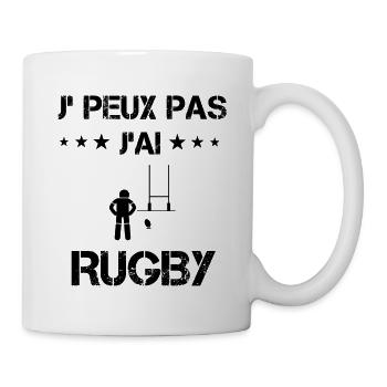Je peux pas j'ai rugby sport cadeau humour - Mug blanc - blanc - Droite
