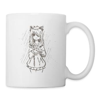 Art Academia Esthétique Neko Anime Girl Sketch - Mug blanc - blanc - Droite