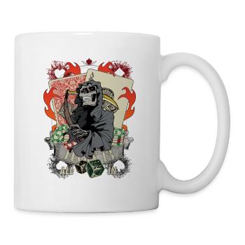 All in Poker Lucky 13 Skull Geschenk - Tasse - Weiß - Rechts