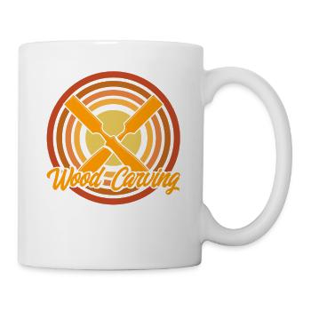 Holzschnitzerei Schreiner Holzbearbeitung Geschenk - Tasse - Weiß - Rechts