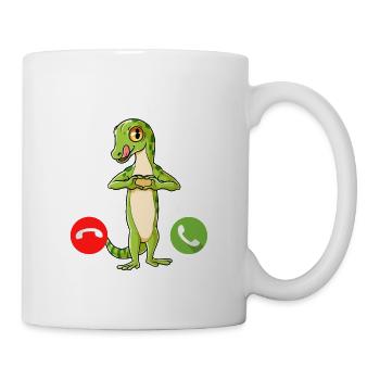 Mein Gecko Ruft An - Tasse - Weiß - Rechts