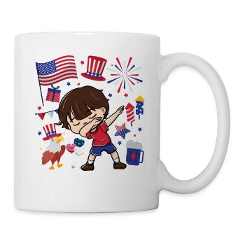 Dabbing Boy 4. Juli Unabhängigkeitstag - Tasse - Weiß - Rechts