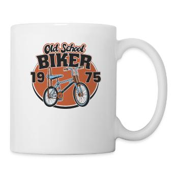 Old School Biker 1975. 48th birthday - Mug - white - Right