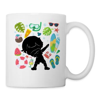 Silhouette Dabbing Boy Sommerzeit Strand Stil - Tasse - Weiß - Rechts