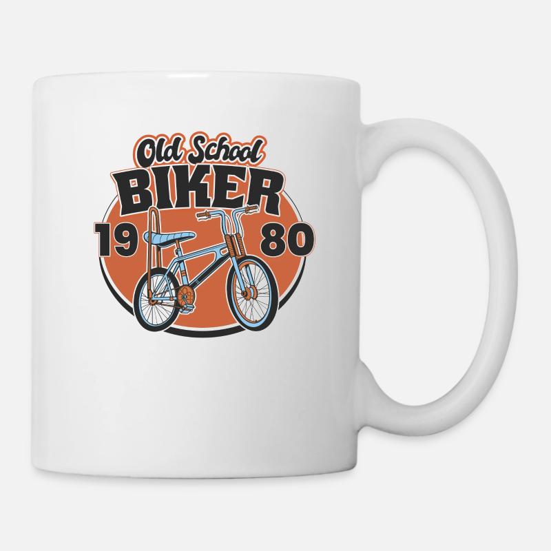Old School Biker 1980. 43e anniversaire - Mug blanc - blanc