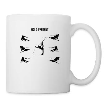 Ski different - lustiges Skifahrer Design Winter - Tasse - Weiß - Rechts