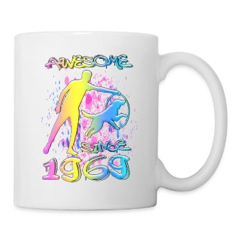 Génial depuis 1969. Agilité, Dressage de chiens - Mug blanc - blanc - Droite