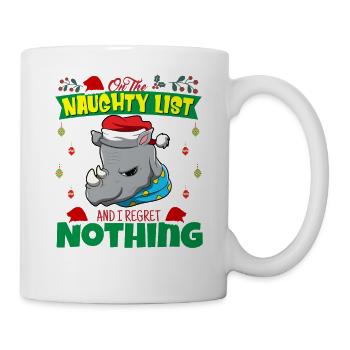 Sur la liste coquine et je ne regrette rien Père Noël - Mug blanc - blanc - Droite
