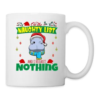Sur la liste coquine et je ne regrette rien Père Noël - Mug blanc - blanc - Droite