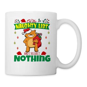 Sur la liste coquine et je ne regrette rien Père Noël - Mug blanc - blanc - Droite
