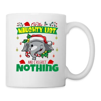 Sur la liste coquine et je ne regrette rien Père Noël - Mug blanc - blanc - Droite