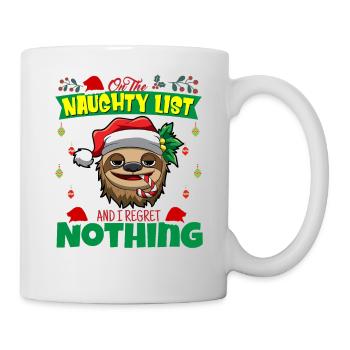 Sur la liste coquine et je ne regrette rien Père Noël - Mug blanc - blanc - Droite