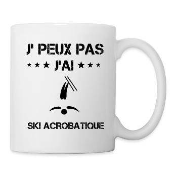Je peux pas j'ai ski acrobatique cadeau humour - Mug blanc - blanc - Droite