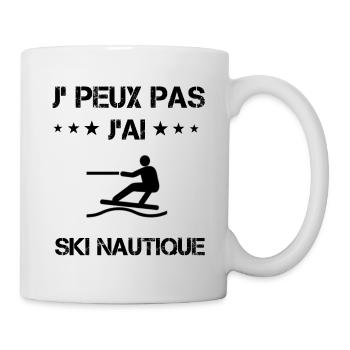 Je peux pas j'ai ski nautique cadeau humour - Mug blanc - blanc - Droite