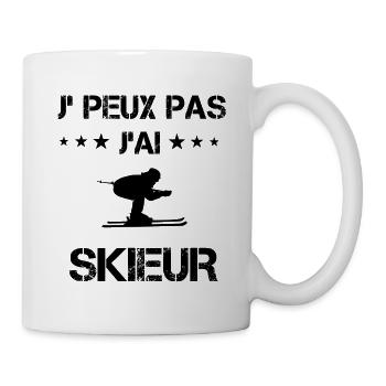 Je peux pas j'ai ski cadeau humour - Mug blanc - blanc - Droite