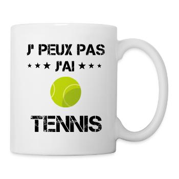 Je peux pas j'ai tennis balle cadeau humour - Mug blanc - blanc - Droite