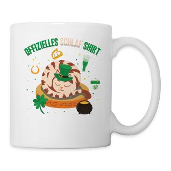 Official Sleep Shirt Sleepy Cat St. Patrick's - Mug - white - Right