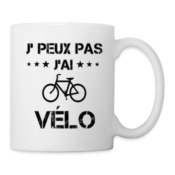 Je peux pas j'ai vélo cadeau humour - Mug blanc - blanc - Droite