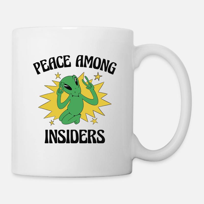 Alien Peace Alien Head Marsian Space Outsider - Tasse - Weiß