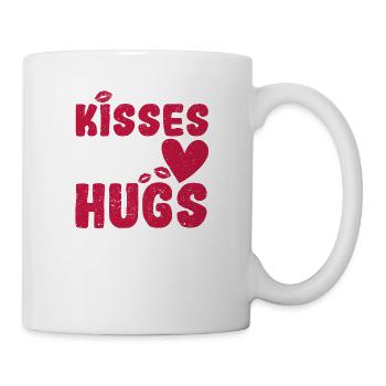 Bisous 25 cents Les câlins sont gratuits Amour drôle - Mug blanc - blanc - Droite