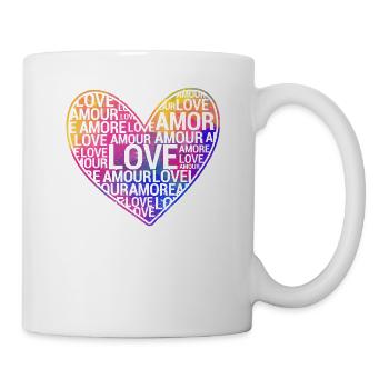 Love Amor Amour Amore Happy Valentine's Day - Mug - white - Right