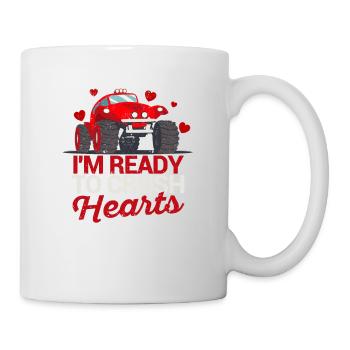 Monster Truck Car Valentine's Day I'm Ready - Mug - white - Right