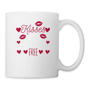 Bisous 25 cents Les câlins sont gratuits Amour drôle - Mug blanc - blanc - Droite