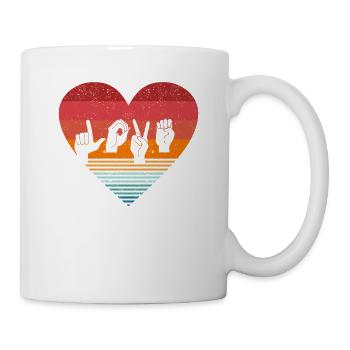 Valentinstag Liebe Zeichensprache Hand Herz Stumm - Tasse - Weiß - Rechts