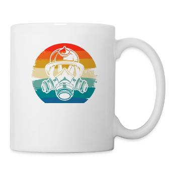 Vintage Retro Sapeur Pompier Pompiers - Mug blanc - blanc - Droite