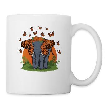 Elephant, butterfly ears, elephant lovers. - Mug - white - Right