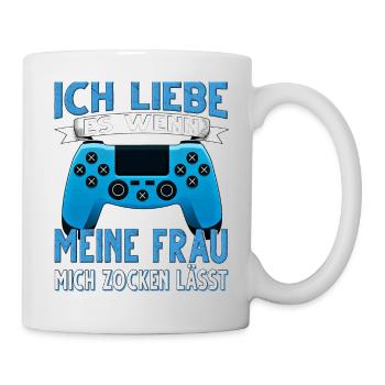 Gamer Ich Liebe meine Frau Zocker Zocken - Tasse - Weiß - Rechts