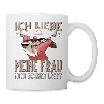 Gamer Ich Liebe meine Frau Zocker Zocken - Tasse - Weiß - Rechts