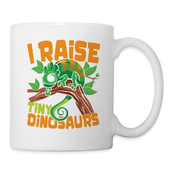 I Raise Tiny Dinosaurs für Reptilienhalter - Tasse - Weiß - Rechts