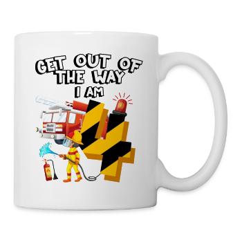 Pompiers pompiers J’ai 4 ans - Mug blanc - blanc - Droite