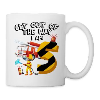 Pompiers pompiers J’ai 5 ans - Mug blanc - blanc - Droite