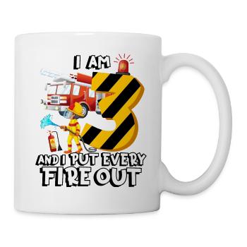 Pompiers pompiers J’ai 3 ans - Mug blanc - blanc - Droite